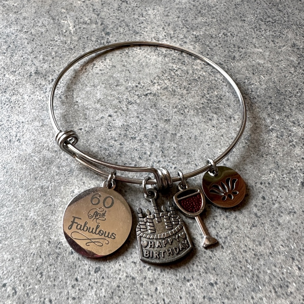 Charm Bracelet Bangle 60th Birthday 60 & Fabulous Gift Jewelry‎